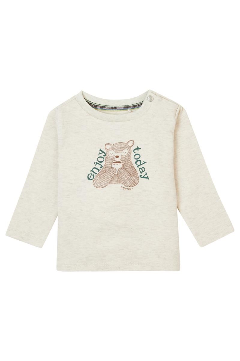 Noppies-Boys Tee Gemenos long sleeve-Oatmeal Melange