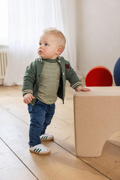 Noppies-Boys Tee Goni long sleeve stripe-Duck Green