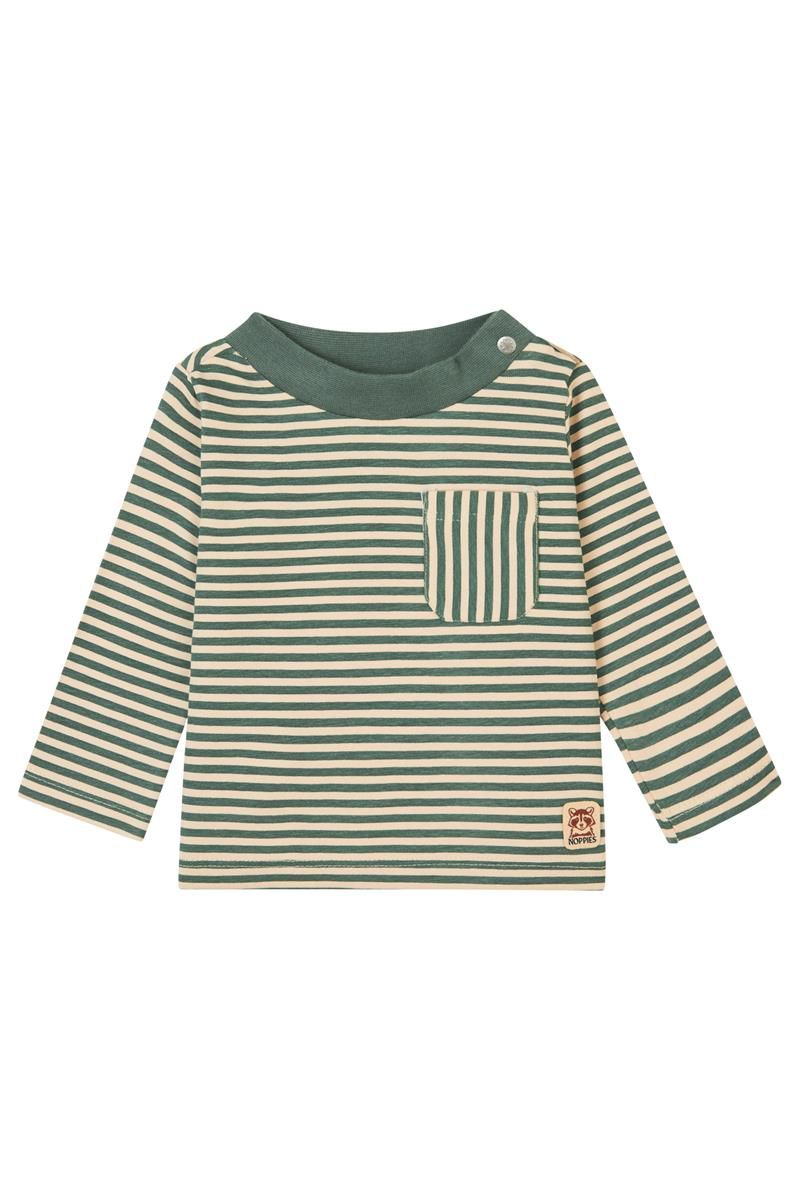 Noppies-Boys Tee Goni long sleeve stripe-Duck Green