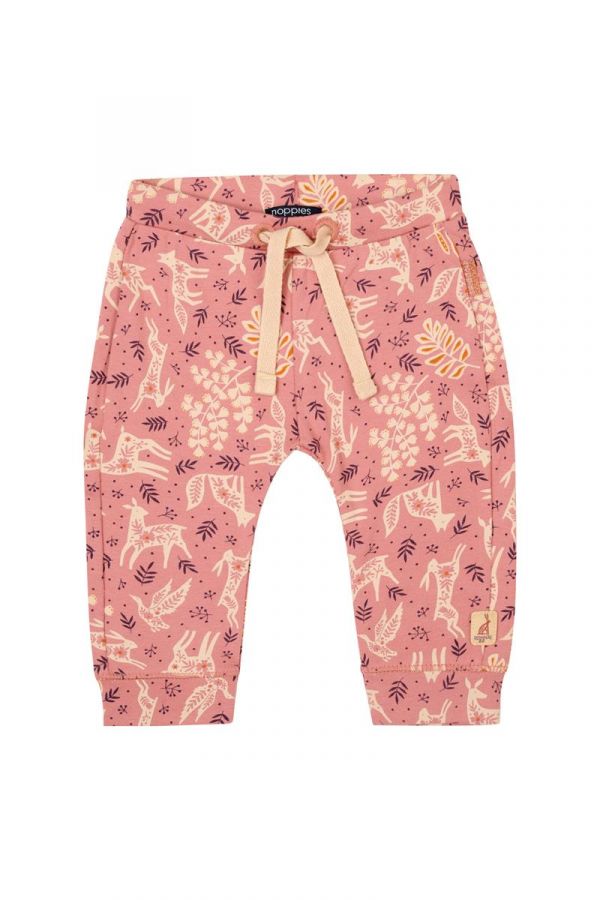 Noppies-Girls Pants Frias slim fit allover print-Old Rose