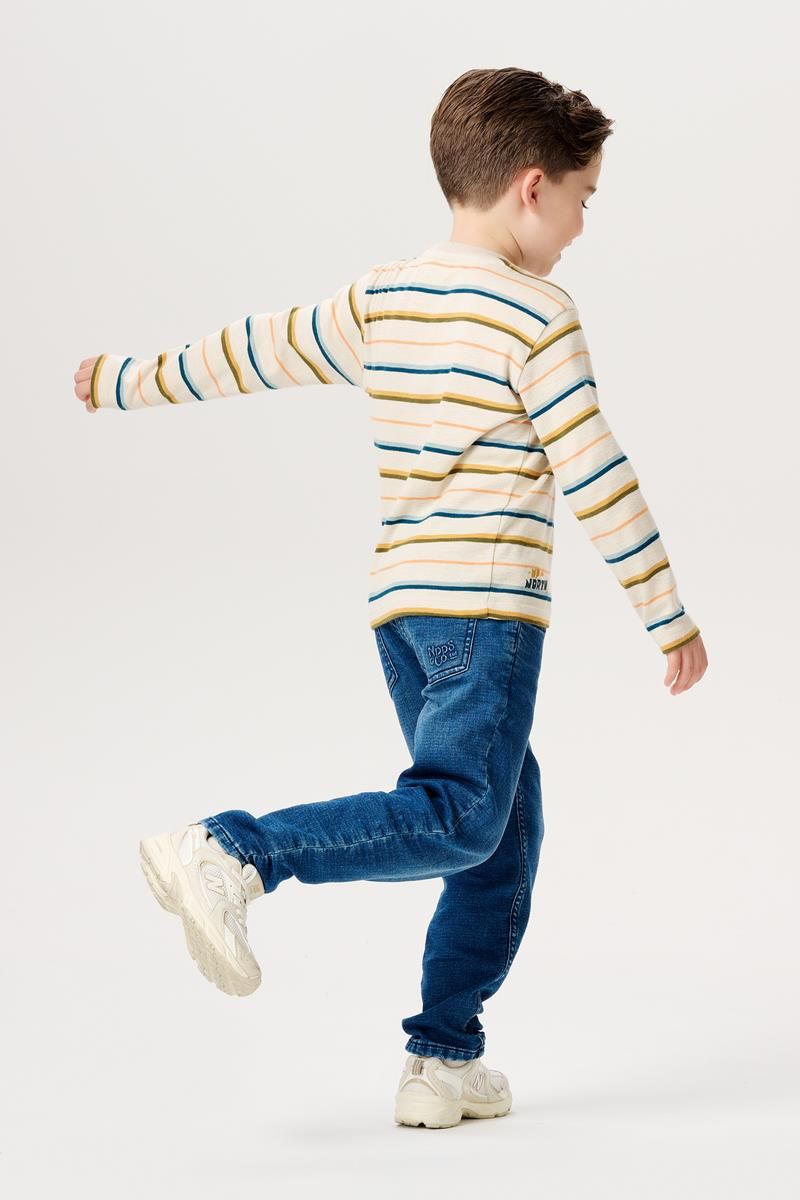 Noppies-Boys Tee Houssen long sleeve stripe-Fog