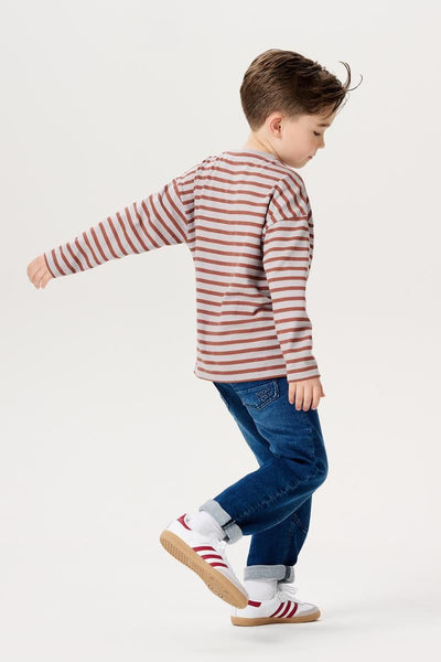 Noppies-Boys Tee Hemet relaxed long sleeve stripe-Silver Sconce