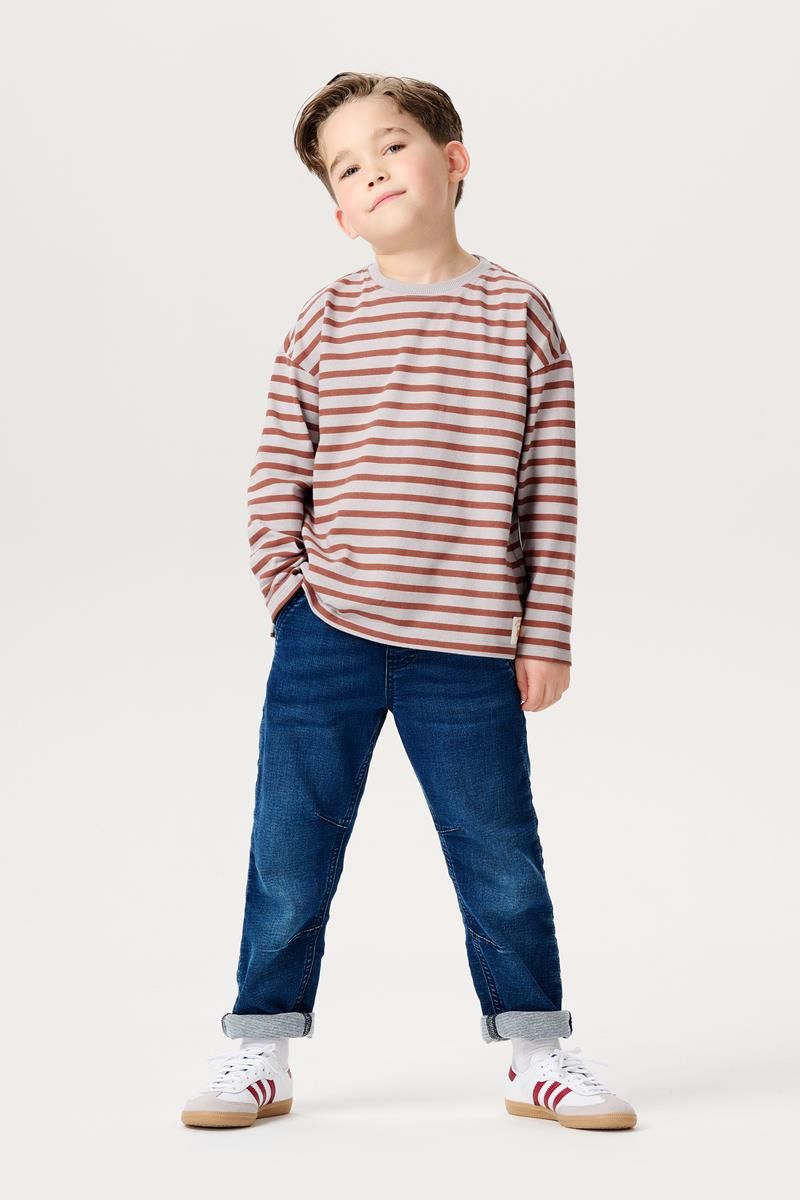 Noppies-Boys Tee Hemet relaxed long sleeve stripe-Silver Sconce