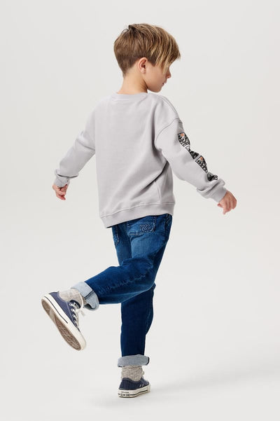 Noppies-Boys Sweater Hugli relaxed long sleeve-Silver Sconce