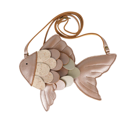 Thysa Purse | Gold Fish-Clay Metallic Leather