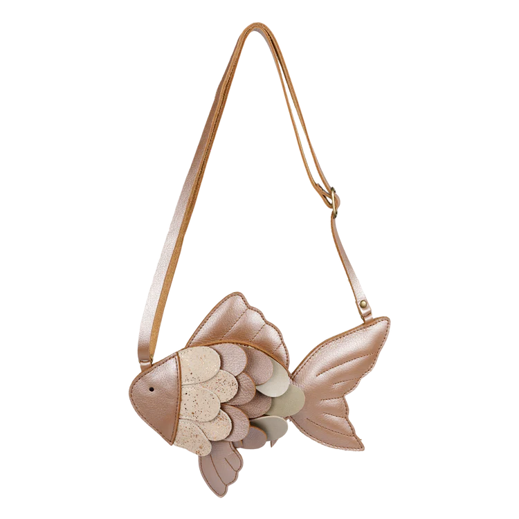 Thysa Purse | Gold Fish-Clay Metallic Leather