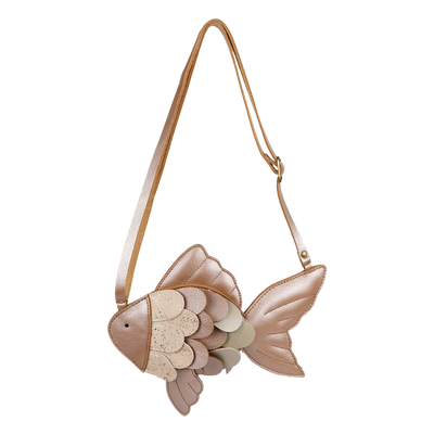 Thysa Purse | Gold Fish-Clay Metallic Leather