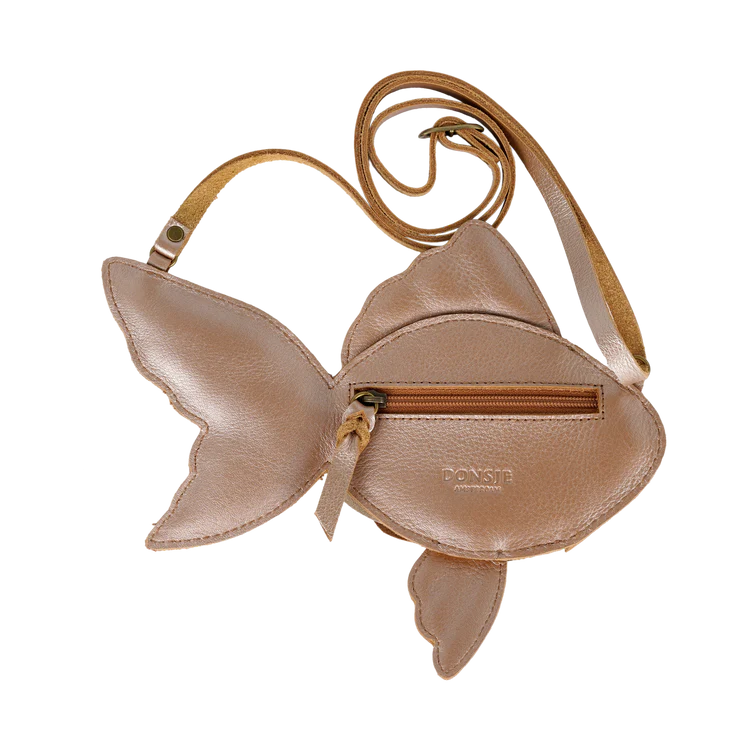 Thysa Purse | Gold Fish-Clay Metallic Leather