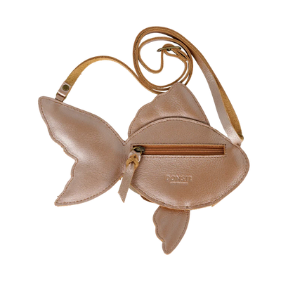 Thysa Purse | Gold Fish-Clay Metallic Leather