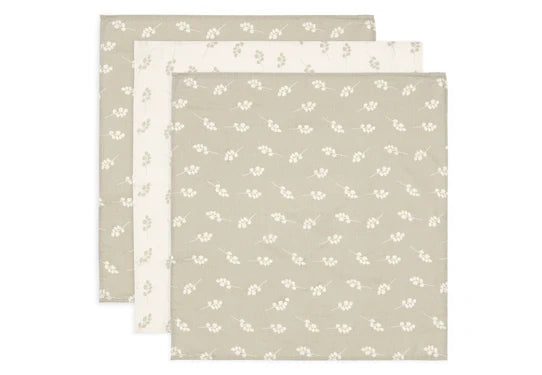 Jollein Spucktuch Hydrophil 70x70cm Twig - Olive Green - 3 Stück