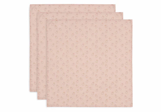 Jollein-Spucktuch 70x70cm Miffy Silhouettes - Wild Rose - 3 Stück-Rosa