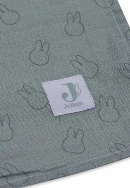 Jollein-Mullwindeln 115x115cm Miffy Silhouettes - Sea Green-Grün