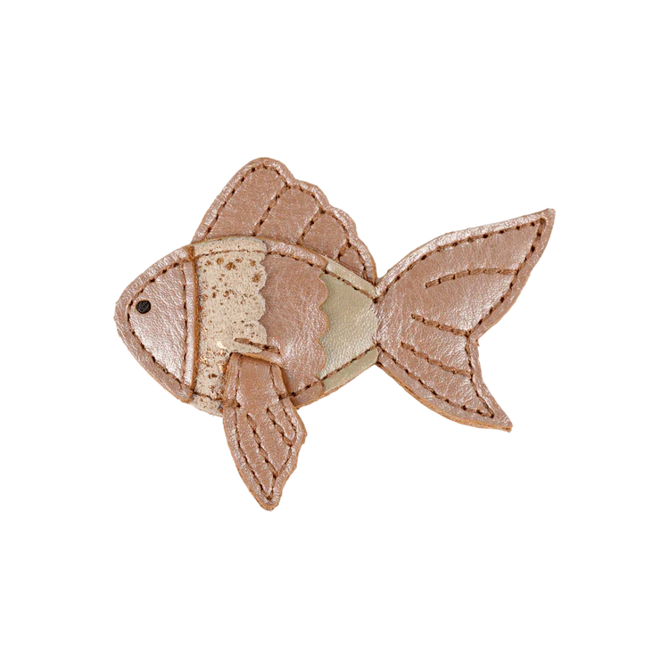 Gurt Hairclip | Gold Fish-Clay Metallic Leather