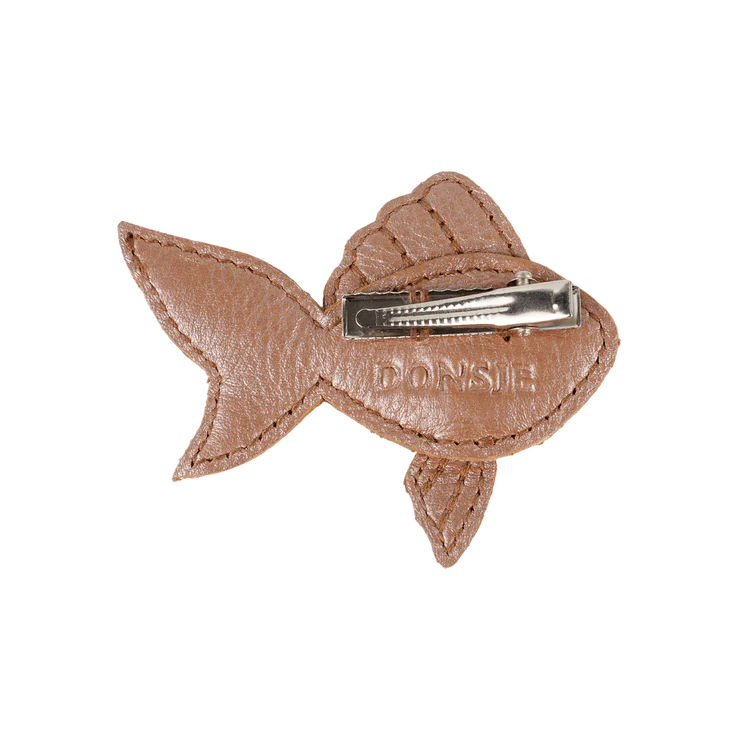 Gurt Hairclip | Gold Fish-Clay Metallic Leather