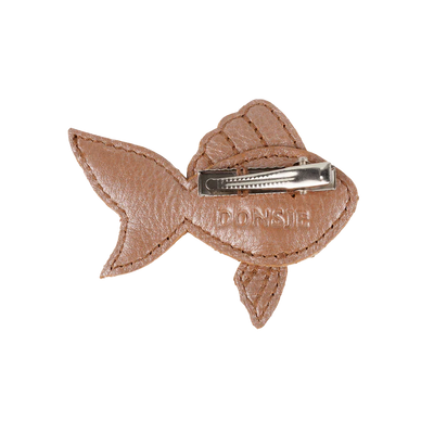 Gurt Hairclip | Gold Fish-Clay Metallic Leather