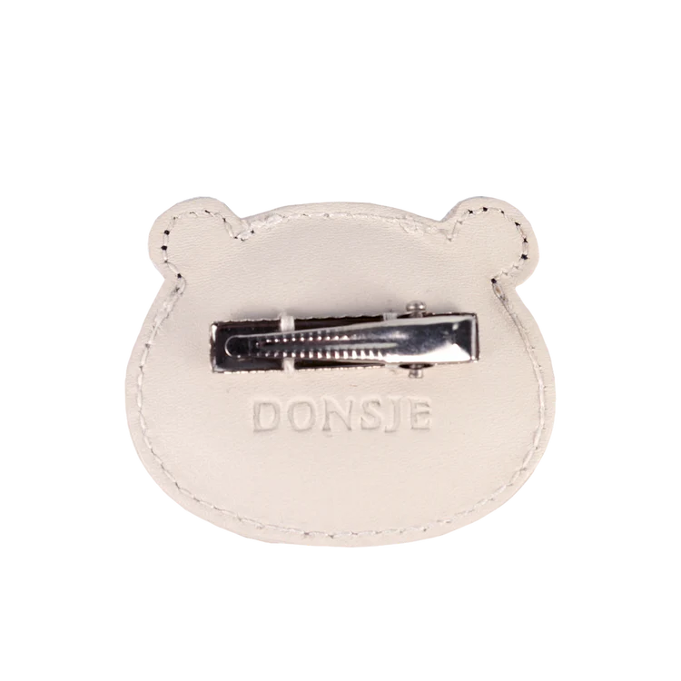 Josy Classic Hairclip | Panda-Off White Leather