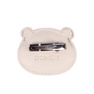 Josy Classic Hairclip | Panda-Off White Leather