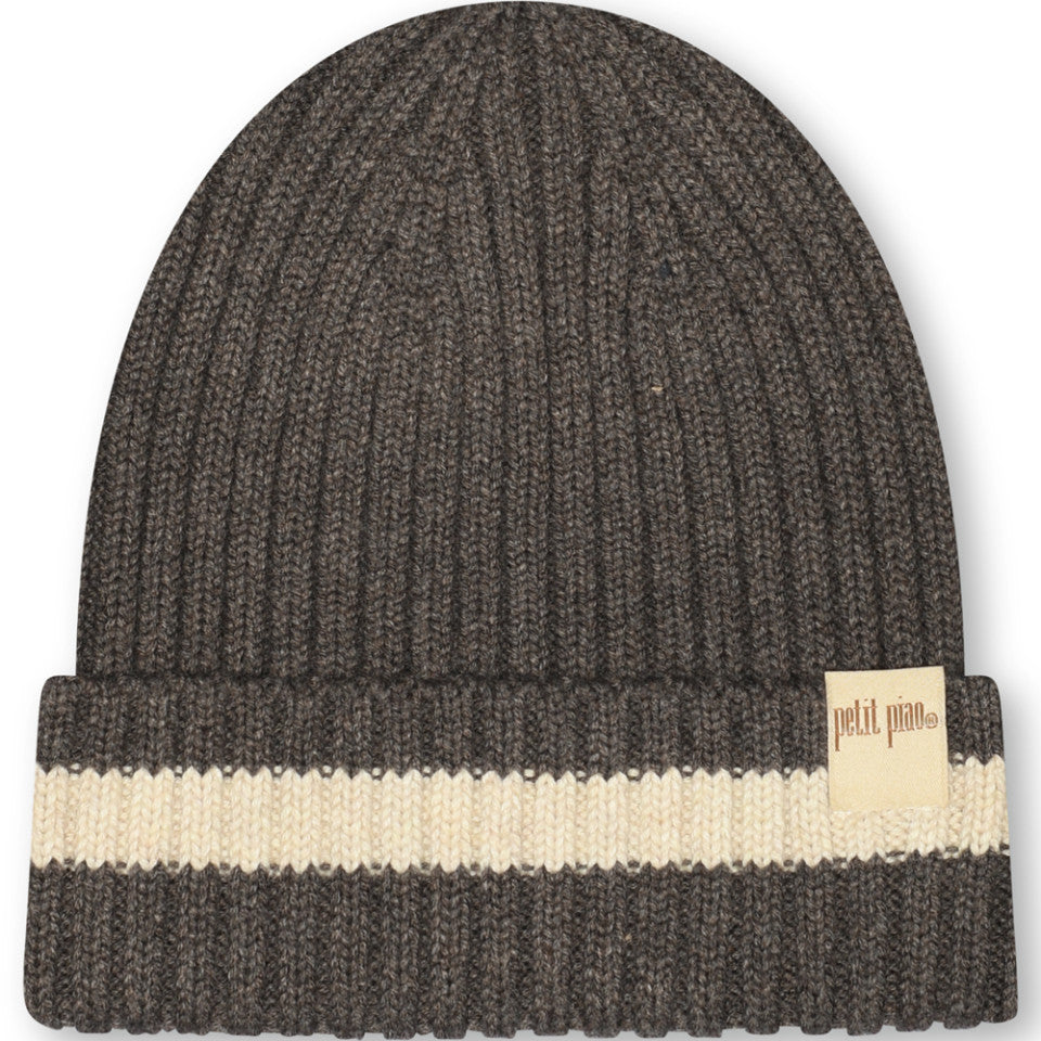 Petit Piao-Knit Hat-Dark oak