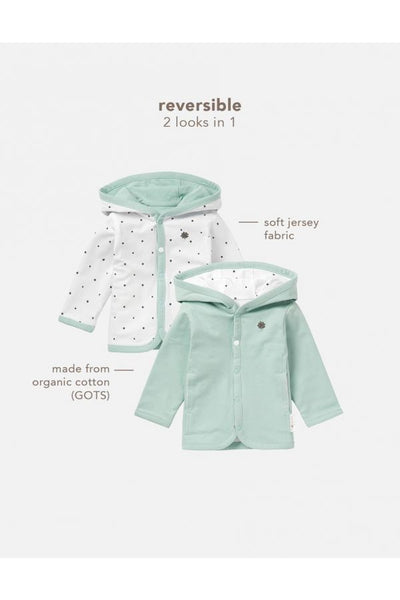 Noppies- Cardigan jersey REV N usco- Grey Mint