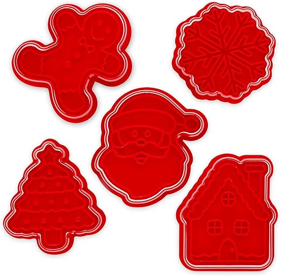 5er Set Plätzchenform mit Stempel Weihnachten Cookie Time