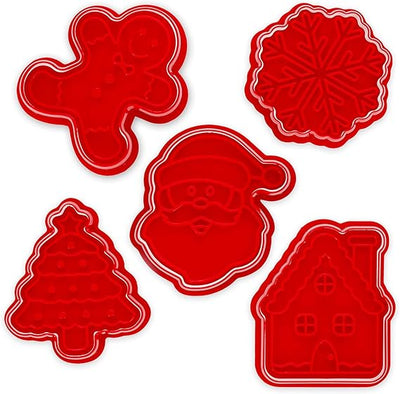 5er Set Plätzchenform mit Stempel Weihnachten Cookie Time