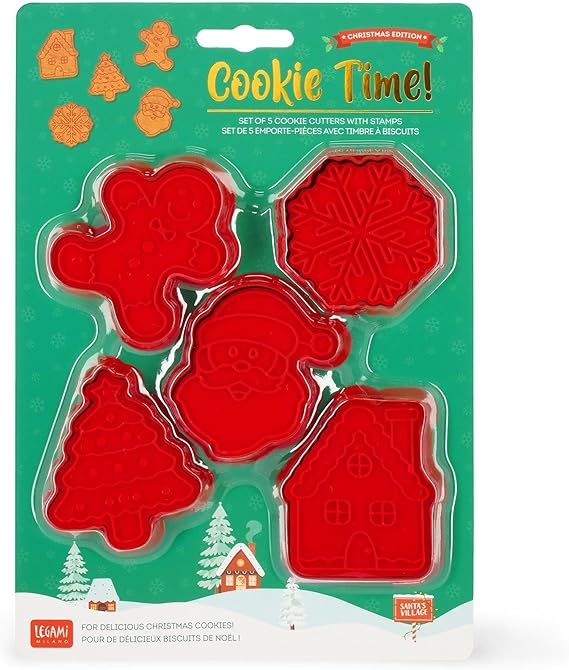 5er Set Plätzchenform mit Stempel Weihnachten Cookie Time