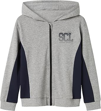 Name it - NKMLENNO LS NREG SWEAT CARD WH BRU - Grey Melange