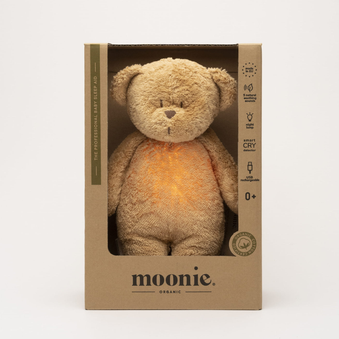 MOONIE 2.0 CAPPUCCINO - ORGANIC HUMMING BEAR WITH A LAMP