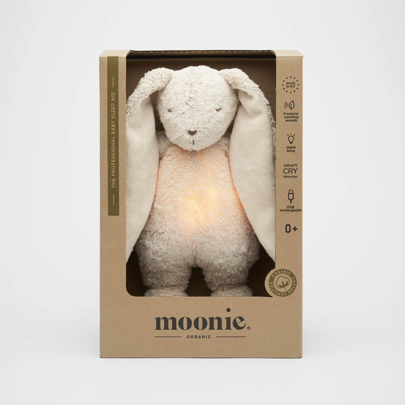 MOONIE 2.0 SAND - ORGANIC HUMMING BUNNY WITH A LAMP