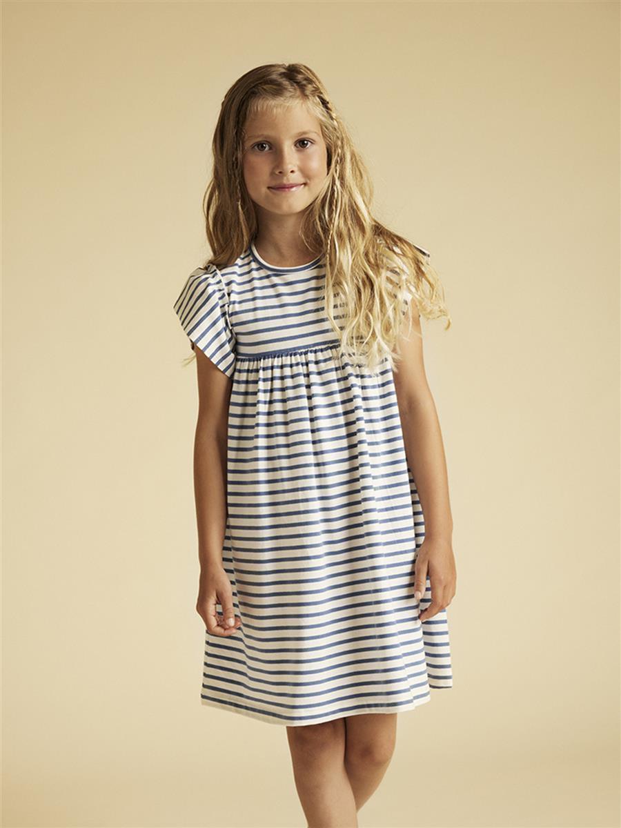 Creamie-Dress SS Stripe-Colony Blue