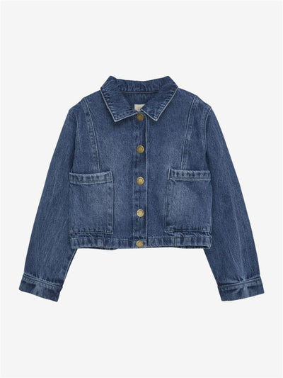 Creamie-Jacket Denim Cropped-Blue Denim