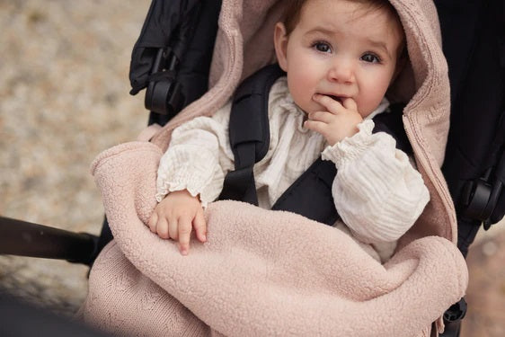 Fußsack für Autositz Kinderwagen Getreidestrick - Wild Rose