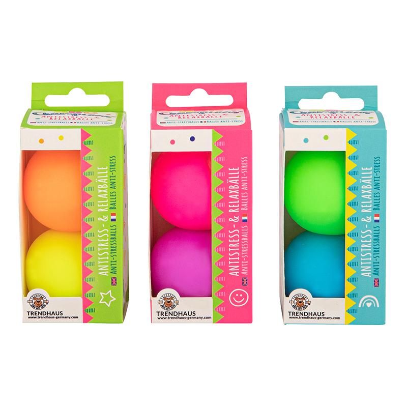 ABC CHAMPIONS Antistress- & Relaxbälle 2er-Set, 3-fach sortiert