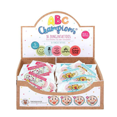 ABC CHAMPIONS Zungentattoos 10 Stück, 2-fach sortiert