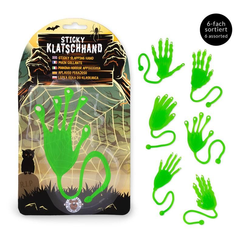ZOMBIE ZONE Sticky Klatschhand,6-fach sortiert