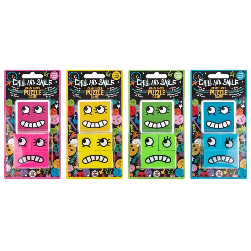 Trendhaus-CS Puzzle-Game Crazy Faces, 4-fach sortiert