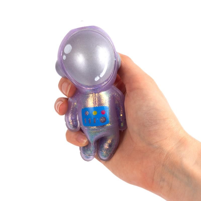 Trendhaus- SPACE ADVENTURE Squeezy Light-Up Astronaut, 3-fach sortiert