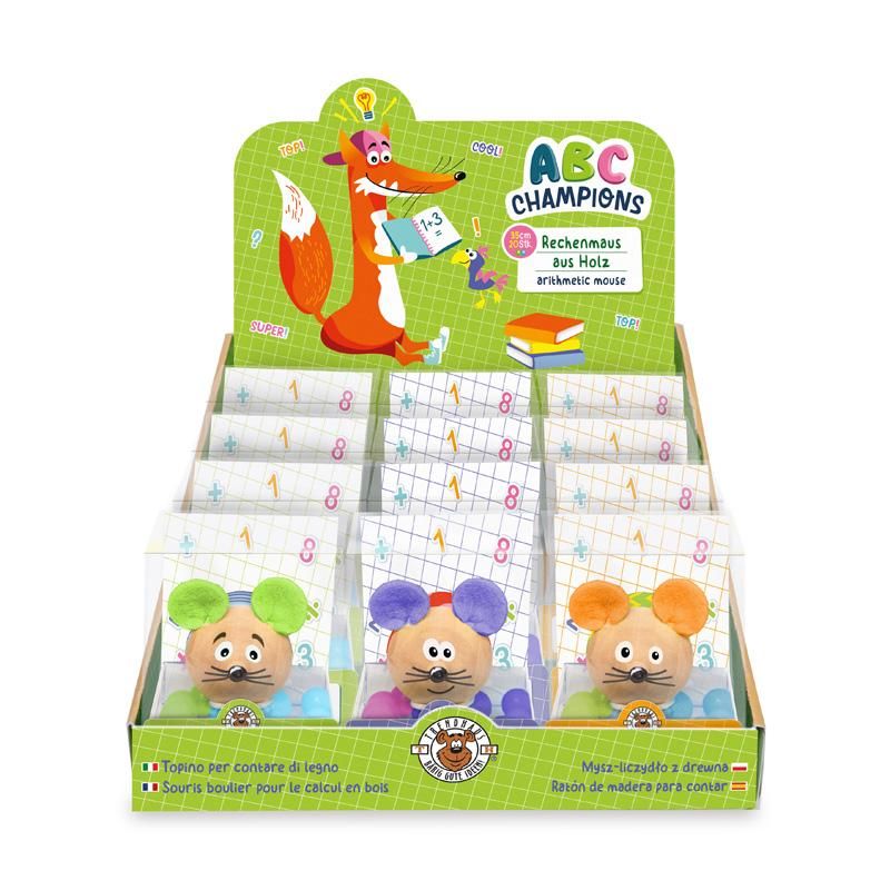 ABC-5 Rechenmaus aus Holz, 3-fach sortiert