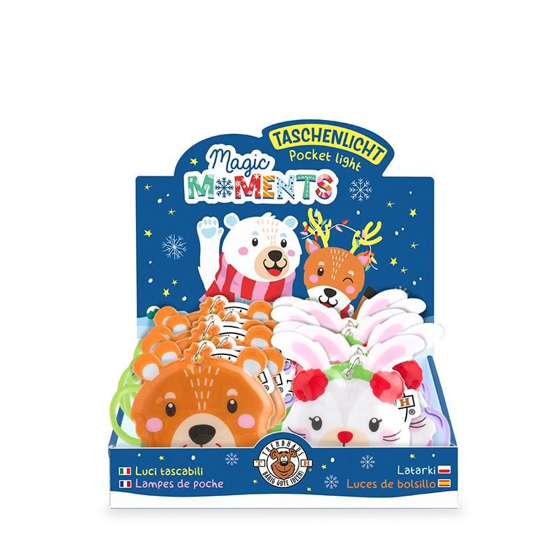 Trendhaus - Magic Moments Magic LED-Taschenlicht mit Karabiner, 2-fach sortiert