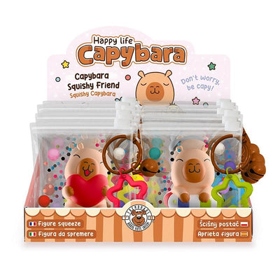 CP HL-5 Squishy Capybara mit Schlüsselanhänger, 4-fach sortiert