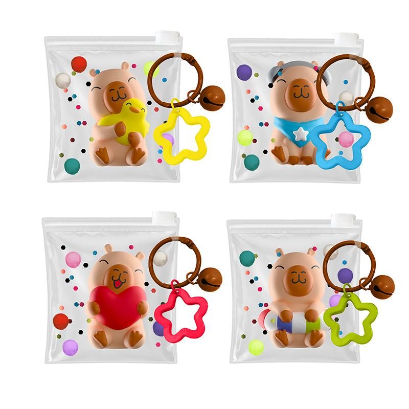 CP HL-5 Squishy Capybara mit Schlüsselanhänger, 4-fach sortiert