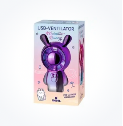 USB-Ventilator Metallic-Bunny pink oder violett