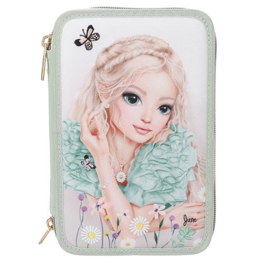TOPModel 3 Fach Federtasche mit Stickerei SUMMER FEELING