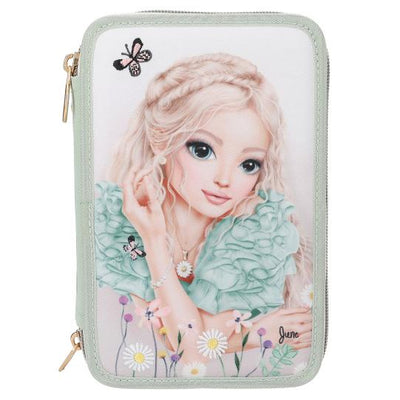 TOPModel 3 Fach Federtasche mit Stickerei SUMMER FEELING