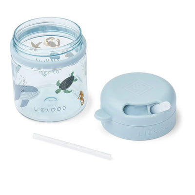 Liewood-Pavia Tritan Straw Cup 280ml-Sea Creature/Sandy