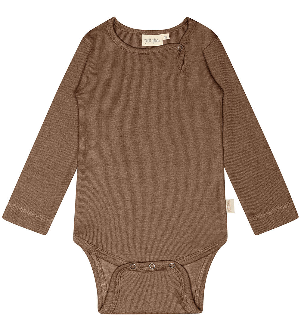 Petit Piao-Body L/S Modal-Chocolate Brown