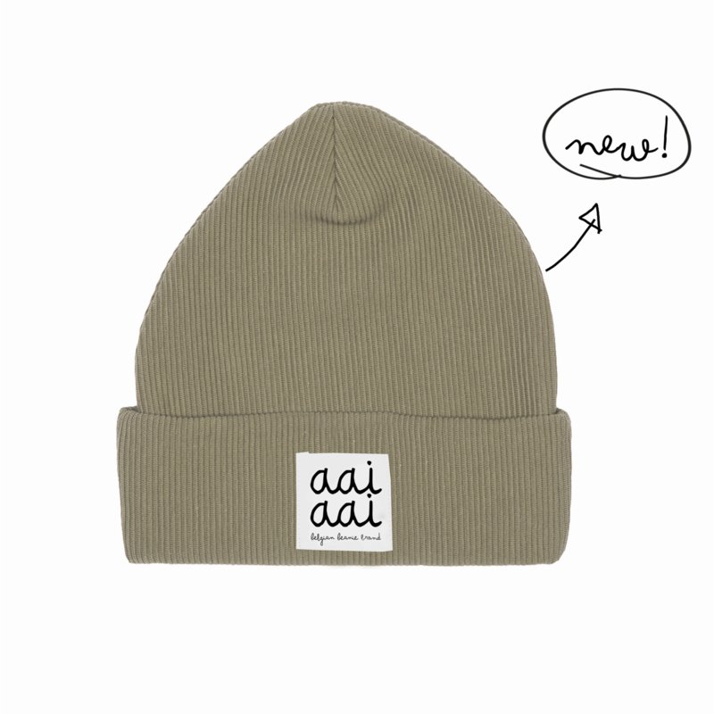 rib BEANIE olive