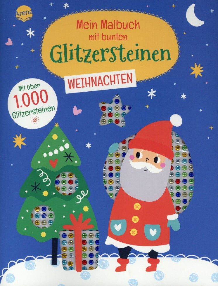 Mein Malbuch mit bunten Glitzersteinen. Weihnachten