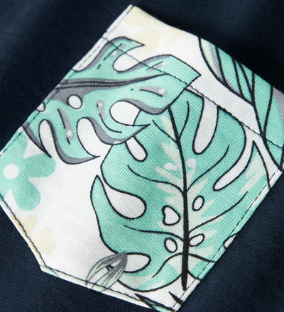Name it - NKMVALMAS SS NREG TOP - Navy Blazer/Green Leaf