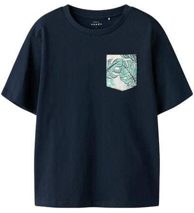 Name it - NKMVALMAS SS NREG TOP - Navy Blazer/Green Leaf